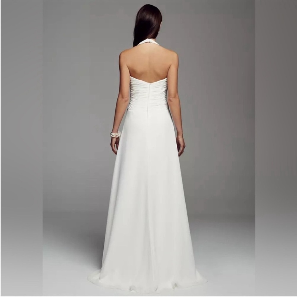 Lulu's Halter Neck Chiffon Wedding Gown. Medium. NWT. - Picture 11 of 14